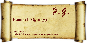Hummel György névjegykártya
